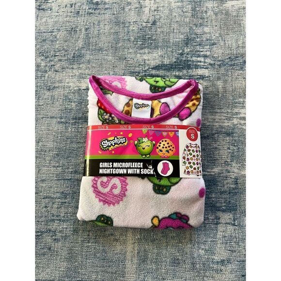 NEW! Moose Shopkins Girls Microfleece Nightgown Small - Picture 1 of 5